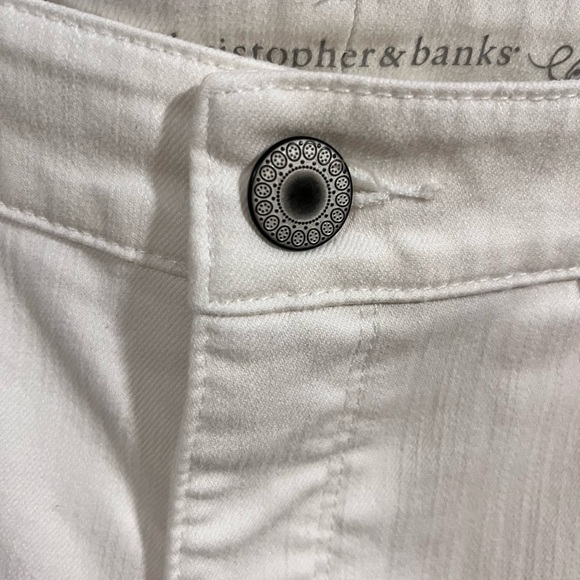 Christopher & Banks Modern Fit White Denim Casual Capris Size 10 Beach Summer - Picture 3 of 6